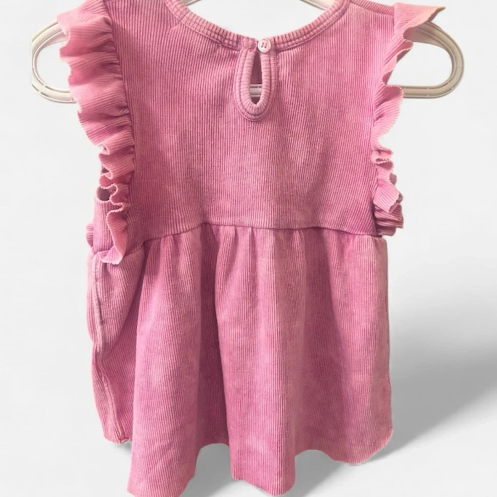 Splendid Baby Girl Pink Ruffle Corduroy Dress 6–12 months